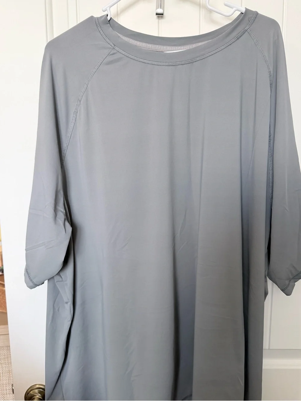 George Men’s Gray Short-Sleeve Swim Shirt Rash Guard UPF 3XL